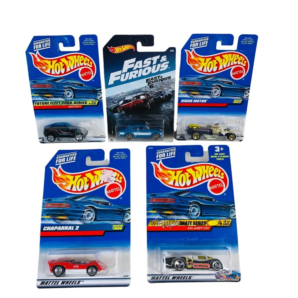 Hot Wheels Lot of 5 Die Cast VTG Series Mattel Tony Hawk Skate Fast Furious New